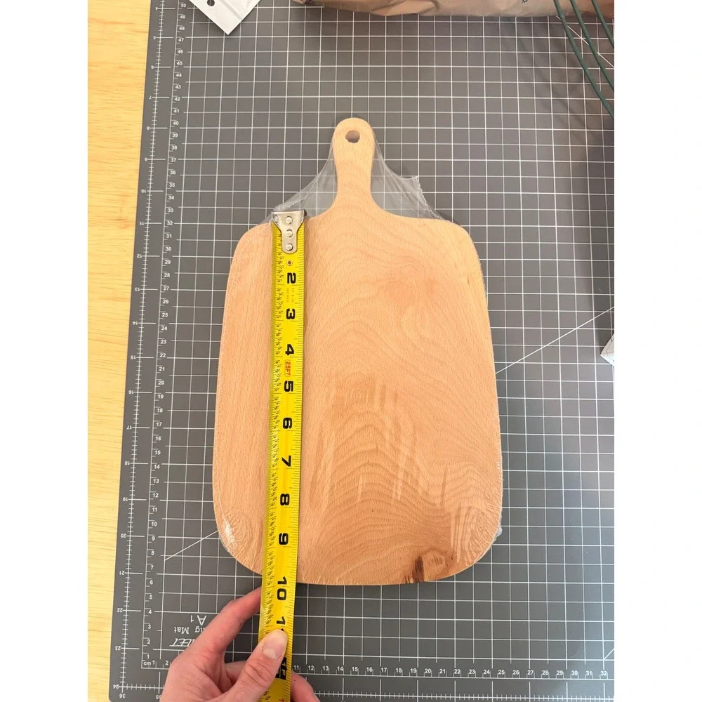 Beech Wood‎ Cutting Board Paddle Charcuterie Cheese Serving Platter with Handle